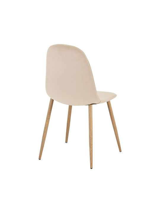 Bella Dining Room Velvet Chair Beige 43x52x88cm