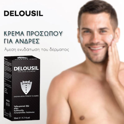 Delousil Moisturizing Cream for Men Suitable for All Skin Types with Hyaluronic Acid / Aloe Vera 50ml