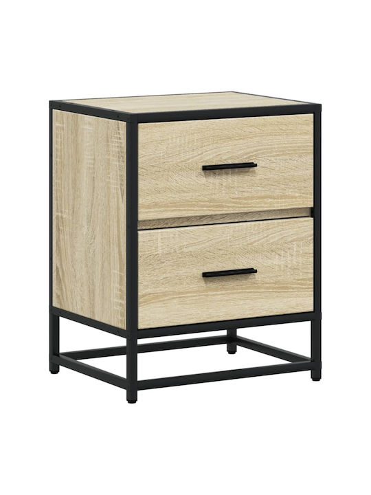 Wooden Sonoma Oak Bedside Tables 2 Pieces 40x31x50cm