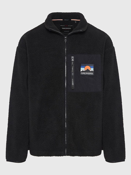 Men's Fleece Hooded Jacket Black