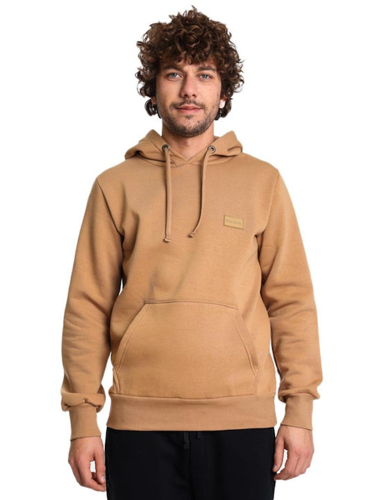 Paco & Co Herren Sweatshirt mit Kapuze und Taschen CAFE