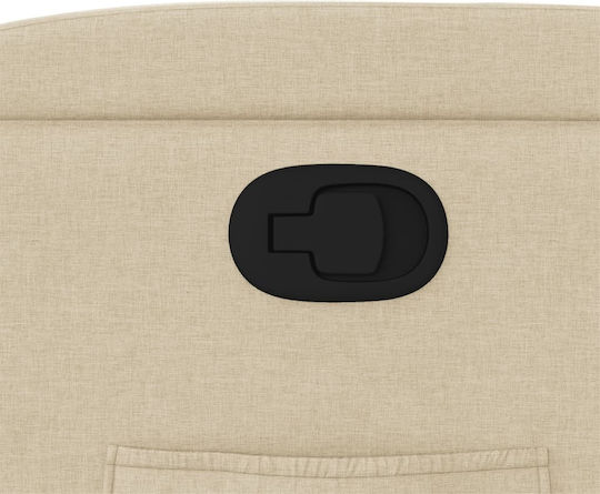 Relax Armchair with Footstool Cream 74x86.5x93.5cm