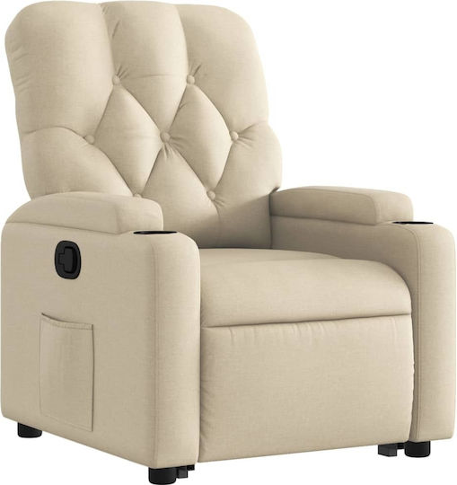 Relax Armchair with Footstool Cream 74x86.5x93.5cm