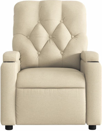 Relax Armchair with Footstool Cream 74x86.5x93.5cm