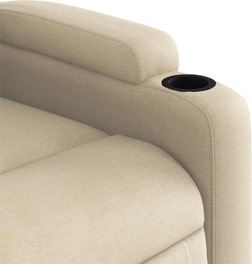Relax Armchair with Footstool Cream 74x86.5x93.5cm