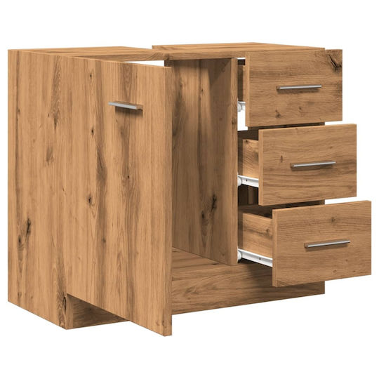 vidaXL Schrank Waschtisch ohne Waschbecken L63xB30xH54cm Coffee