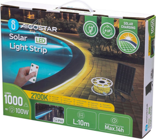 Aigostar Ηλιακό Φωτιστικό 30W 300lm Θερμό Λευκό 2700K με Τηλεχειριστήριο IP65