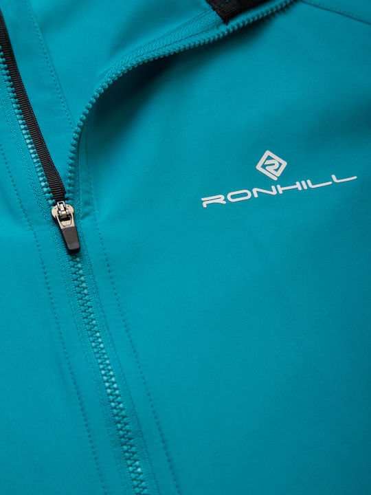 Ronhill Women's Short Lifestyle Jacket Waterproof and Windproof for Spring or Autumn Azure/Bright White Blue