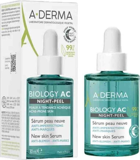 A-Derma Serum Biology AC Night-Peel pentru Pistrui 30ml