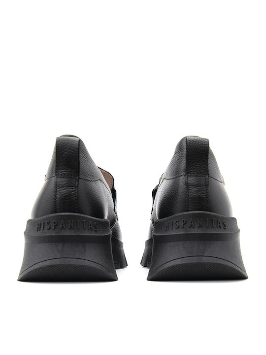 Δερμάτινα Γυναικεία Loafers σε Μαύρο Χρώμα
