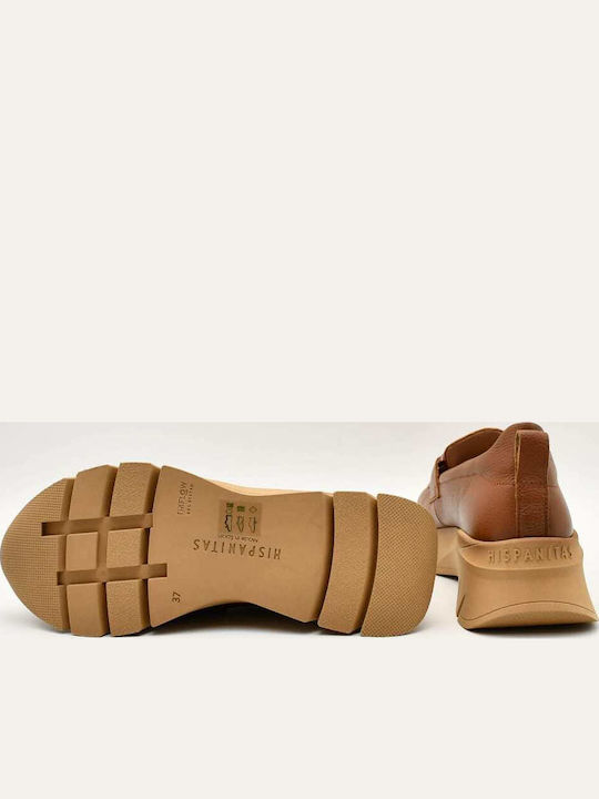 Δερμάτινα Γυναικεία Loafers σε Καφέ Χρώμα