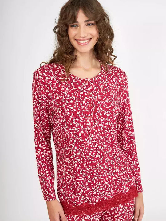 Harmony Winter Damen Pyjama-Set Red