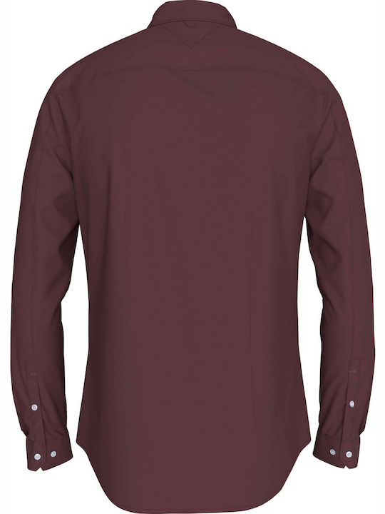 Long-sleeved Denim Shirt Burgundy