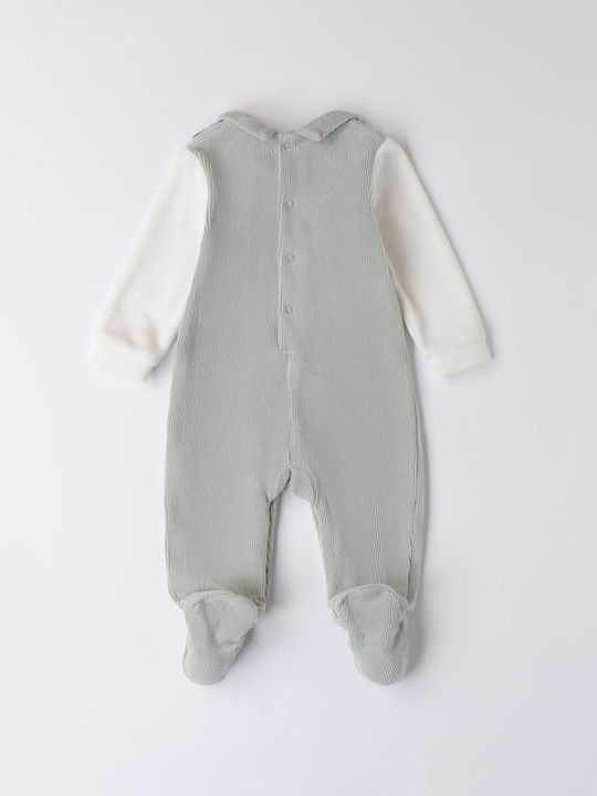 iDO Babystrampler Langärmliges Samt Mint