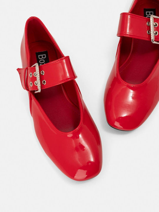 Damen Ballerinas aus Lackleder in Rot Farbe