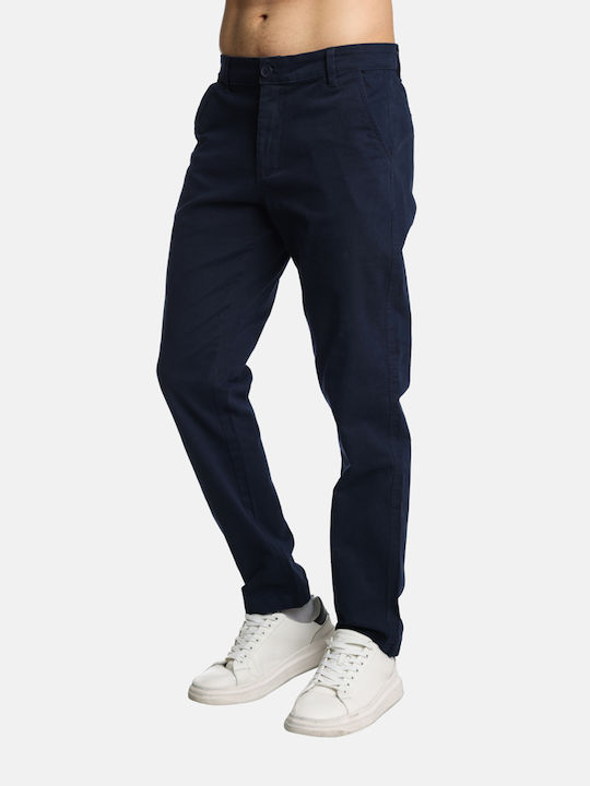 Paco & Co Men's Trousers Chino Elastic in Regular Fit Navy