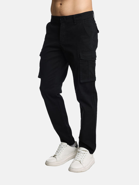 Paco & Co Men's Trousers Cargo Elastic in Regular Fit Black