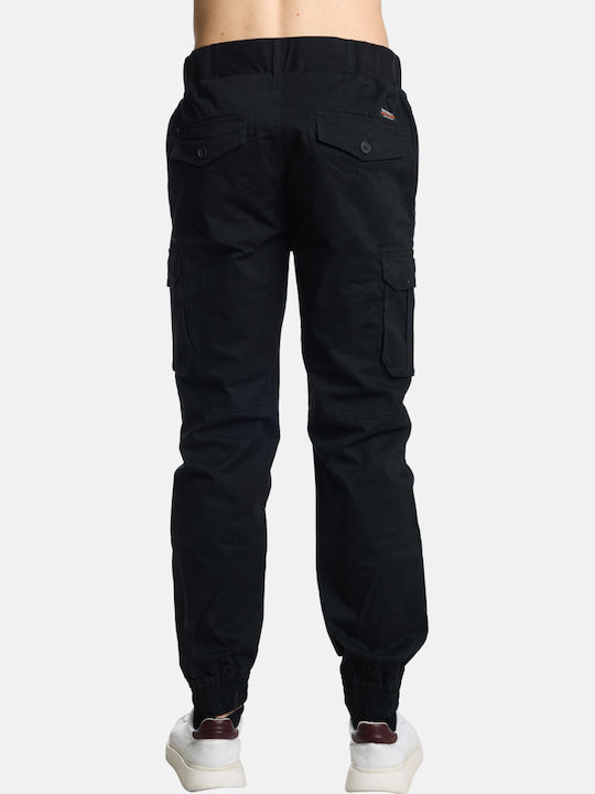 Trousers Cargo Elastic in Regular Fit Black