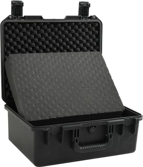 vidaXL Camera Case with Wheels Black