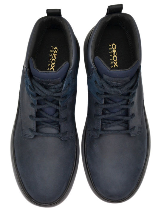 U Granito Leather Blue Men's Boots Waterproof