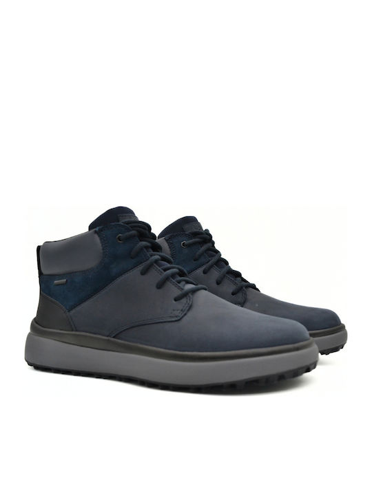 U Granito Leather Blue Men's Boots Waterproof