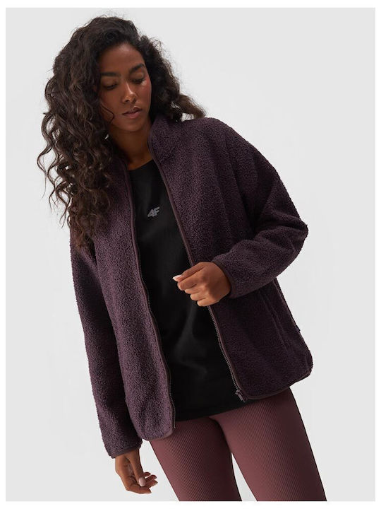 Fleece Damen Jacke in Lila Farbe