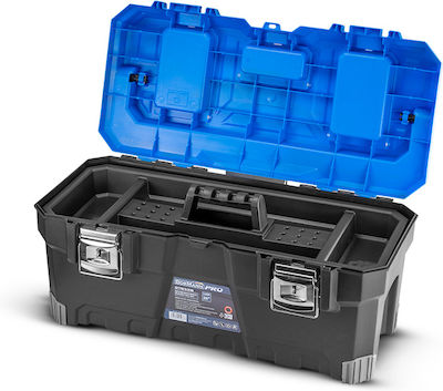 Bormann Pro Hand Toolbox Plastic with Tray Organiser W67.6xD31.4xH30cm