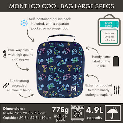 Montiico Insulated Lunch Bag Large Sorbet Sunset