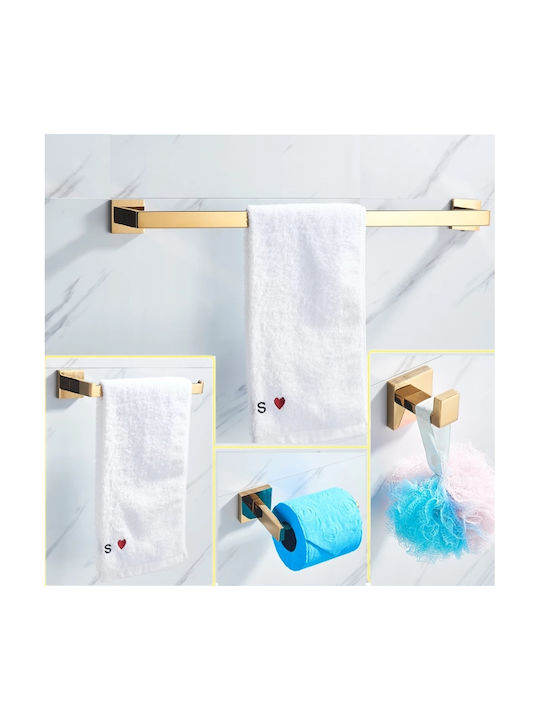 Set Accesorii Baie Metalic Auriu 4buc Set Accesorii Baie Metalic Auriu 4buc