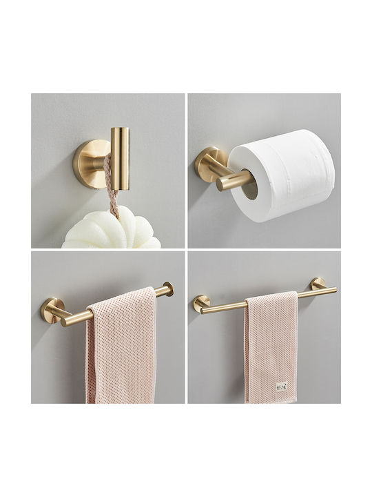 Set Accesorii Baie Metalic Auriu 4buc Set Accesorii Baie Metalic Auriu 4buc