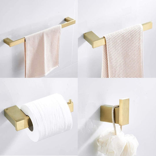 Badezimmer-Accessoire-Set Metall Gold 4Stück Badezimmer-Accessoire-Set Metall Gold 4Stück