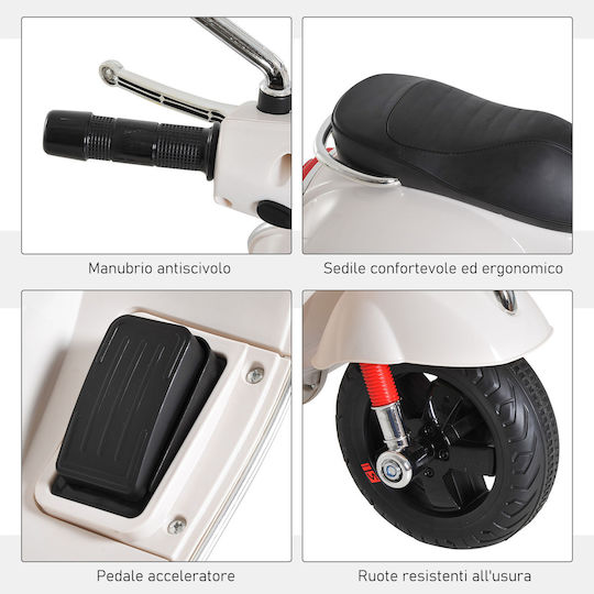 Παιδική Vespa Ηλεκτροκίνητη 6 Volt Λευκή για 3+ ετών