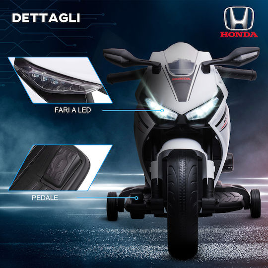 Kids Motorbike Inspired Honda Electric 6 Volt White