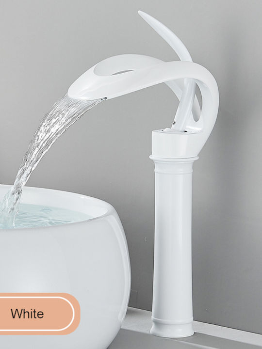 D8C7BGMBM Αναμεικτική Μπαταρία Νιπτήρα Καταρράκτης Λευκή