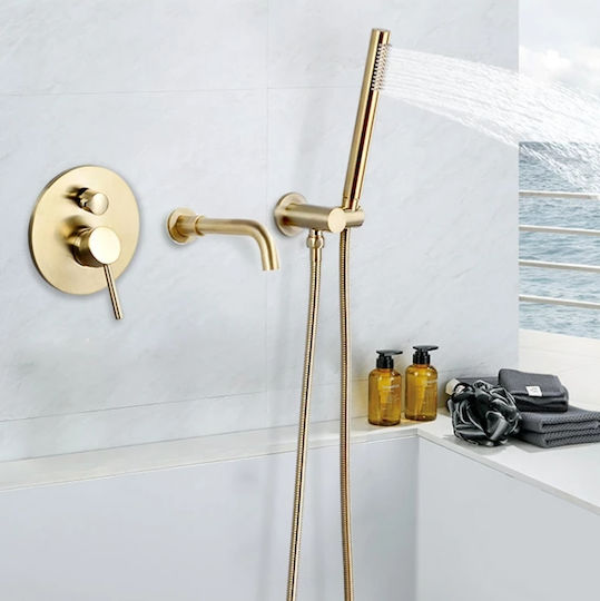 Set Bathroom Faucet Sink Faucet Blackswan Type M69 Matte Gold Finish Size 20 Cm
