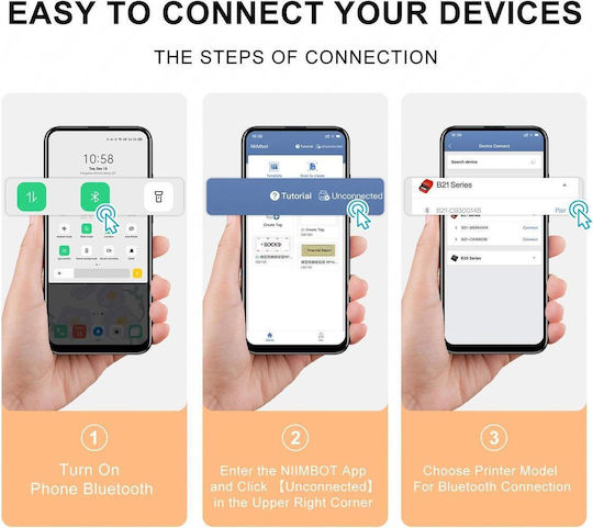 Niimbot Ηλεκτρονικός Ετικετογράφος με Bluetooth Μαύρος