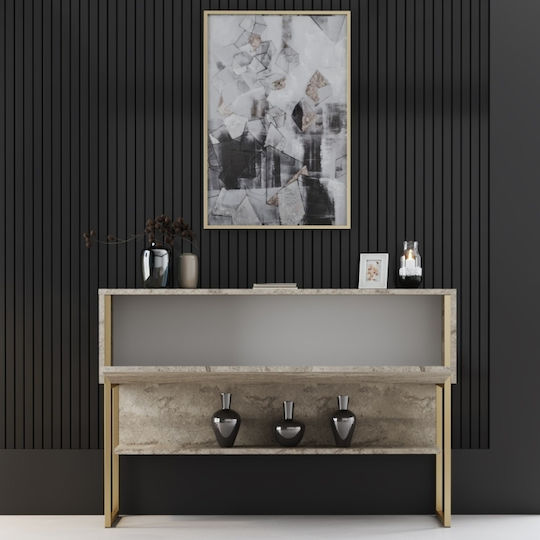 Μπουφές Luxe Travertine - Gold 120x30x80cm