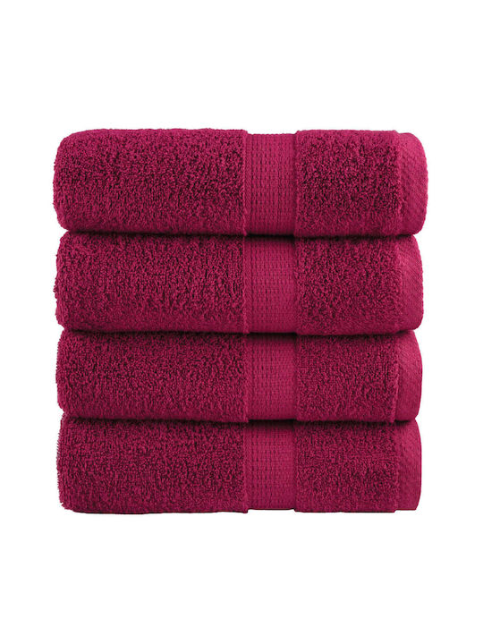 vidaXL Bath Towel Set 4pcs Burgundy Weight 600gsm