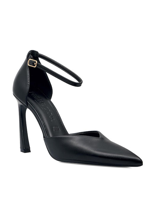 Primadonna Synthetic Leather Black Heels