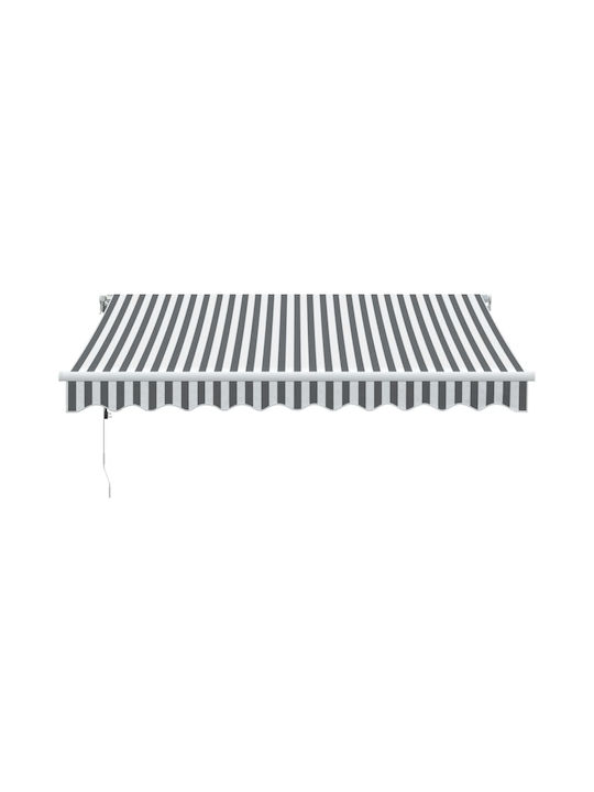vidaXL Cort Terasă cu LED & Senzor de vânt Gri x2.5m