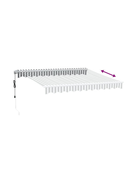 vidaXL Cort Terasă cu LED & Senzor de vânt Gri x2.5m