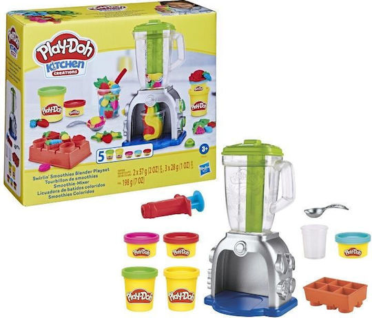 Hasbro Play-Doh Πλαστελίνη - Παιχνίδι Swirlin' Smoothies Blender για 3+ Ετών, 5τμχ