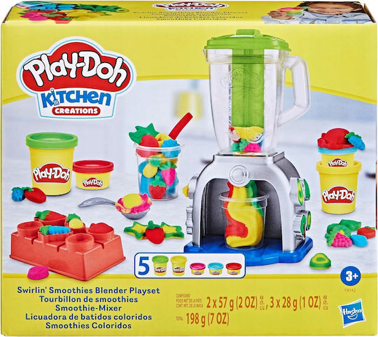 Hasbro Play-Doh Πλαστελίνη - Παιχνίδι Swirlin' Smoothies Blender για 3+ Ετών, 5τμχ