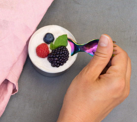 Lekkabox Baby Set mit Gabel Mini Spork aus Metall Rainbow