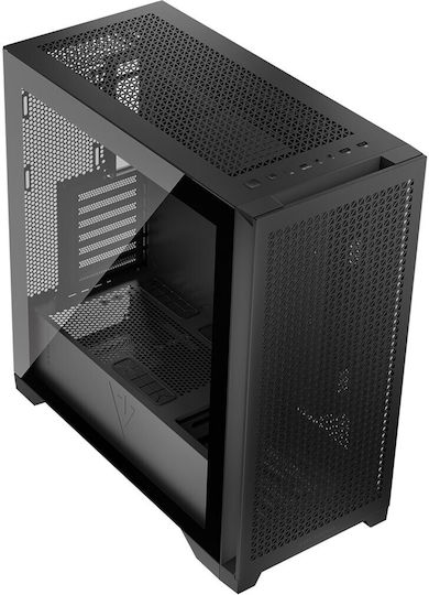 Modecom Volcano Expanse T Gaming Midi Tower Κουτί Υπολογιστή με Πλαϊνό Παράθυρο Μαύρο