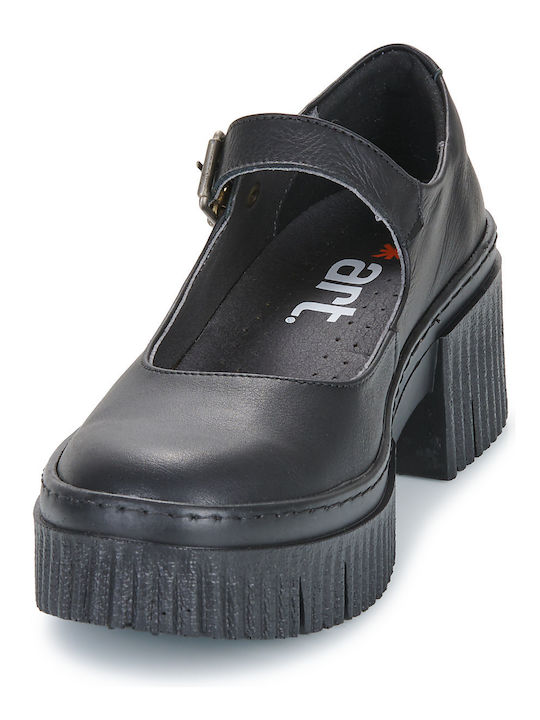 Pumps mit Plateau mit Riemchen Schwarze