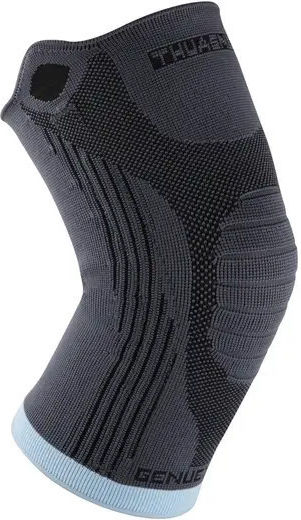 Thuasne 2321 Genuextrem Grey Elastic Knee Brace with Strong Compression and Stays, Height 26.5cm