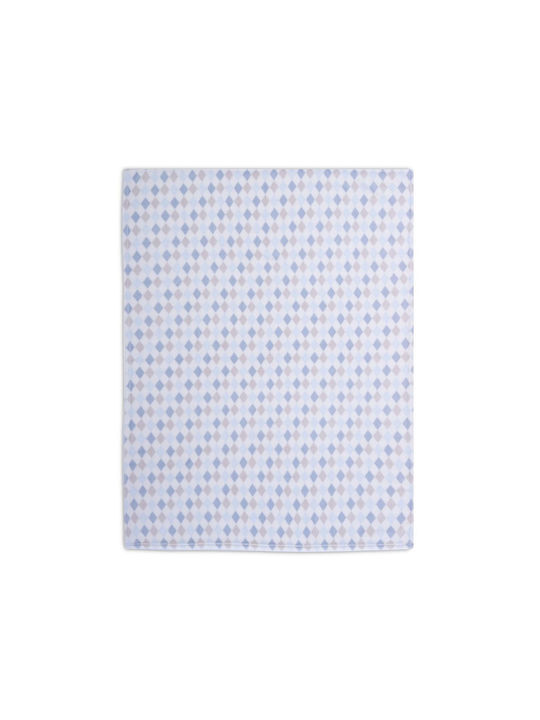 Nef-Nef Homeware Decke Kinderbett Rhombus Vlies Blau Blue 110x150cm