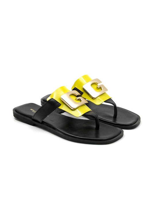 Wall Street Women's Flat Sandals in Yellow Color