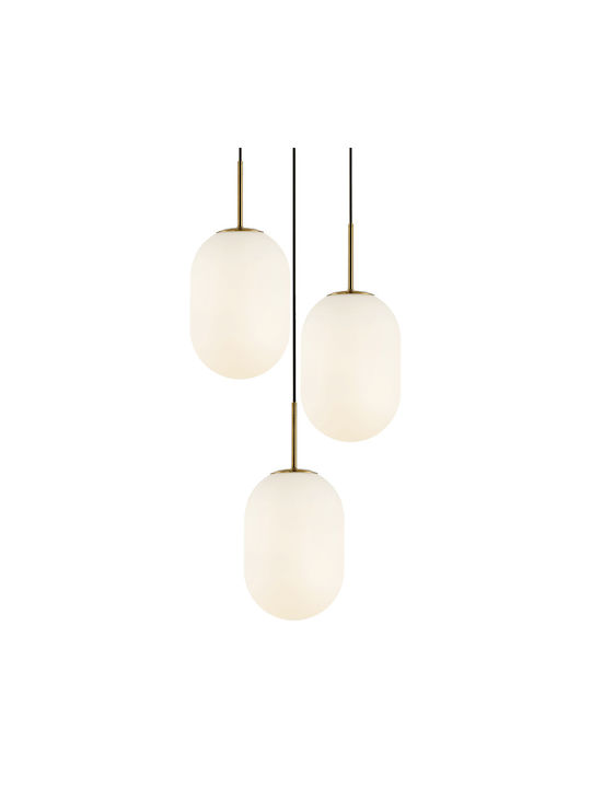 Milagro Pendant Light Three-Light for Socket E14, E.14 Gold